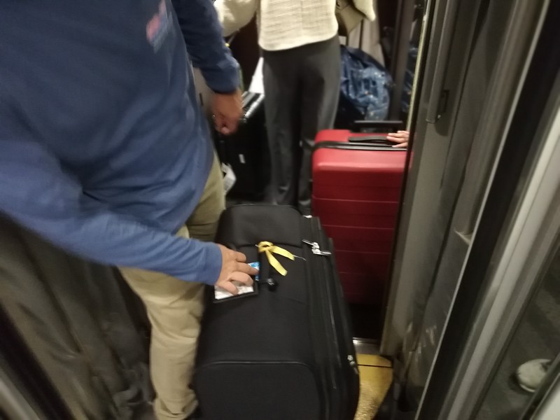 Too much  luggage in the N’EX aisle