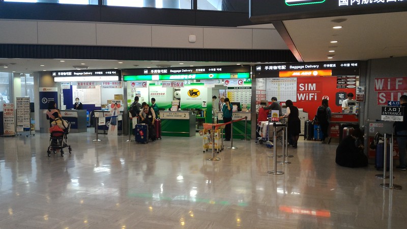 Takkyubin counters in Narita arrivals hall