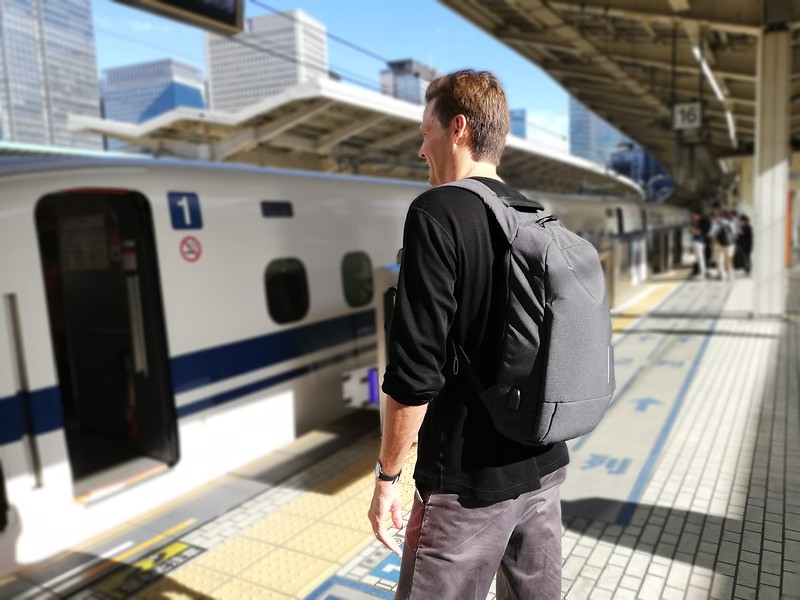 On the shinkansen platform