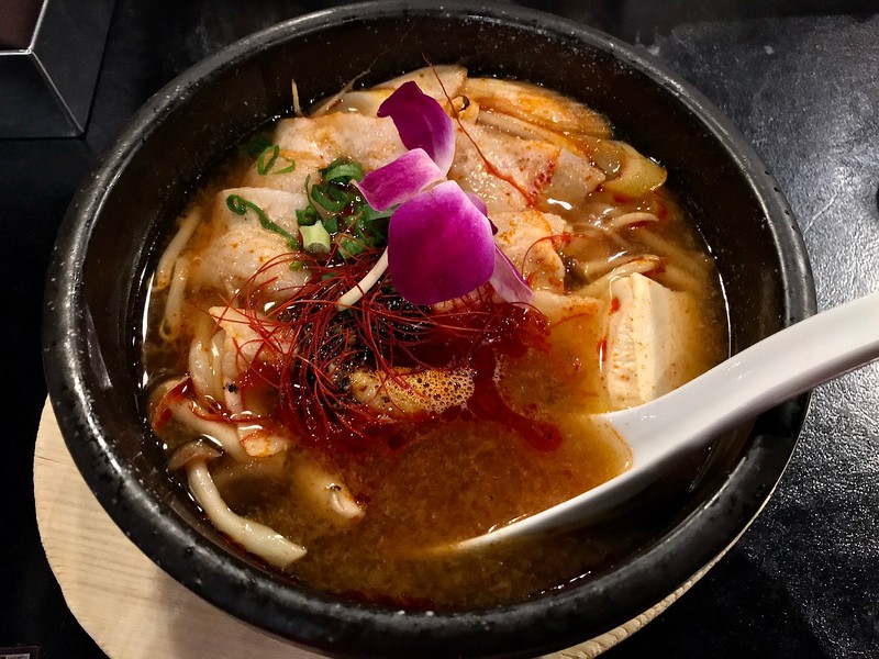 The soup even comes with a flower on top.