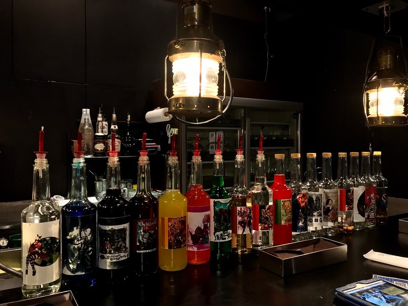 Solo diners will be seated at the bar, with its row of luridly-coloured syrups.