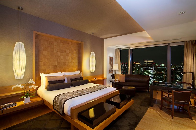 Luxurious double guest room in the Mandarin Oriental hotel, Tokyo, Japan Luxurious double guest room in the Mandarin Oriental hotel, Tokyo, Japan