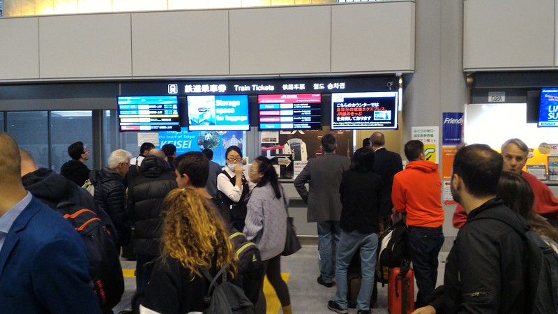 Train ticket counter in arrivals hall