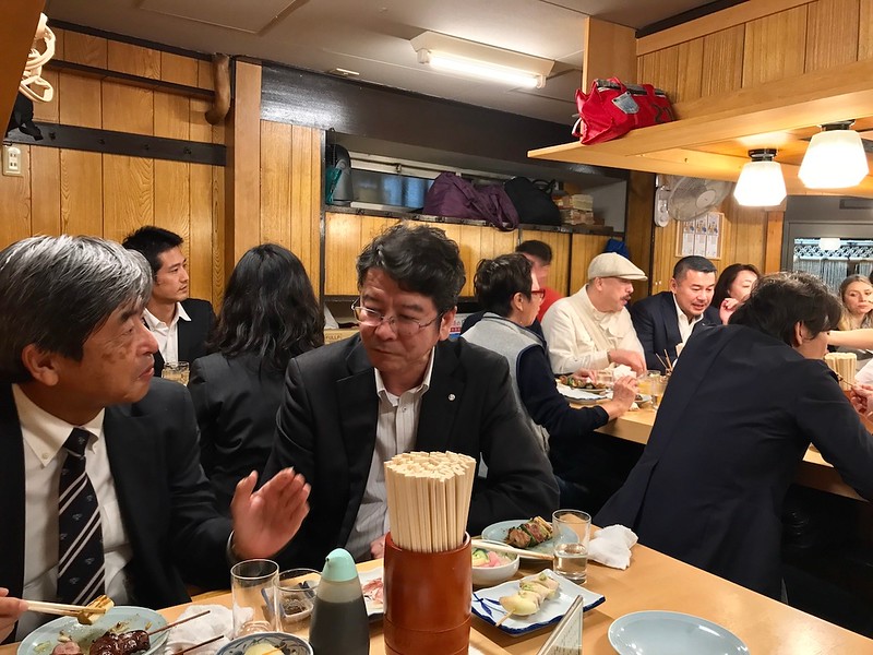 Two drinking buddies after work.