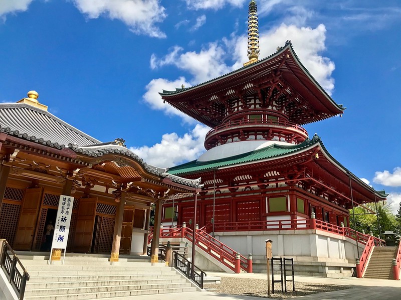 The Great Pagoda of Peace at the far end of the temple grounds. Walking past this will take you into the park.