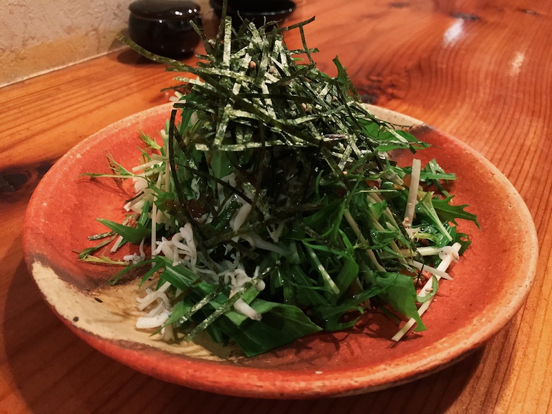 The mizuna hari-hari salad.