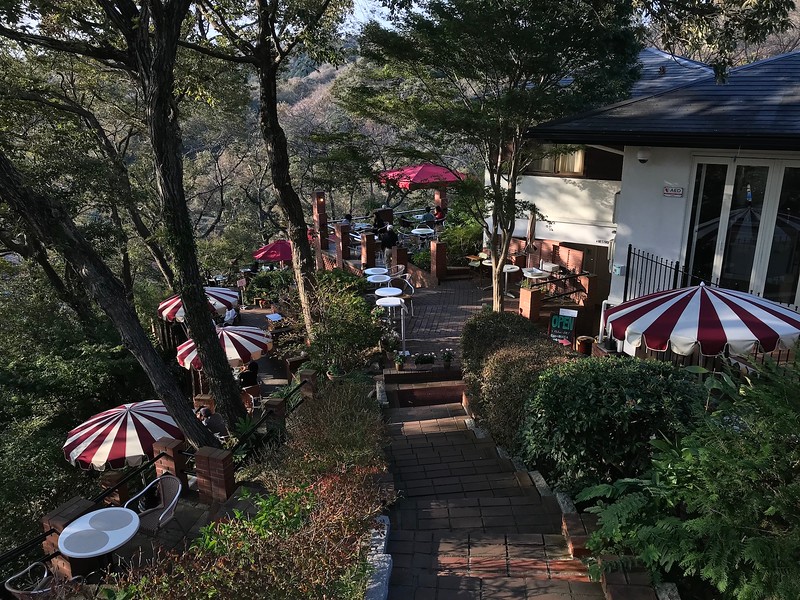 Itsuki Garden, a charming cafe set into the hillside.