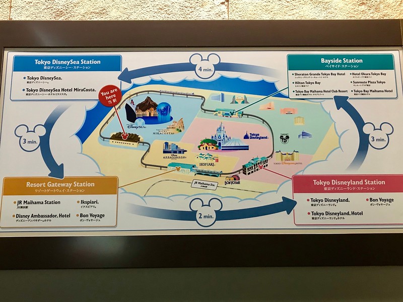 The Disneyland Resort Monorail map.