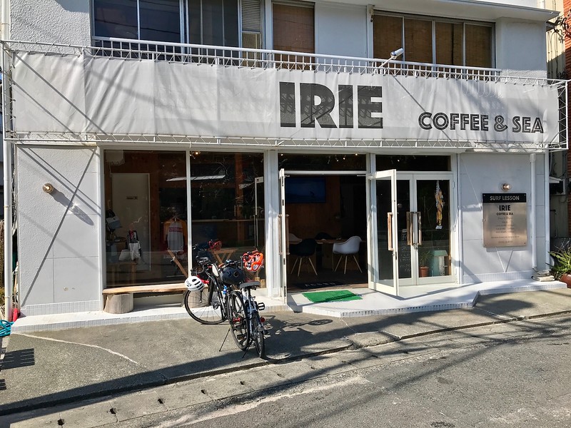 IRIE Coffee & Sea right opposite Shirahama Shrine.