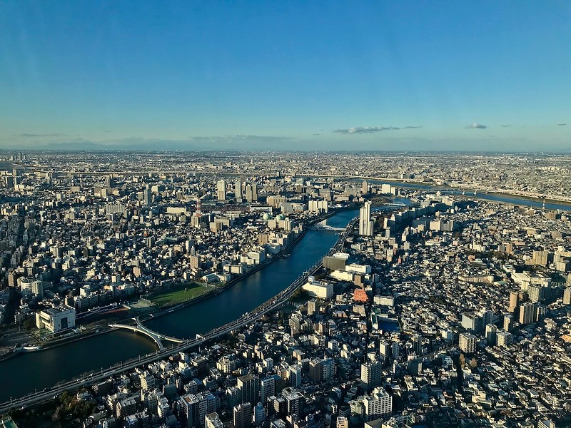 A mid-afternoon view: barely any clouds in the sky.