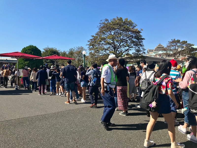 The queue for a bag check.