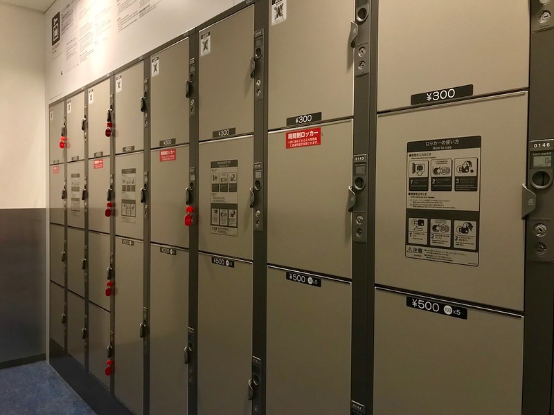 Coin lockers in the departures hall.