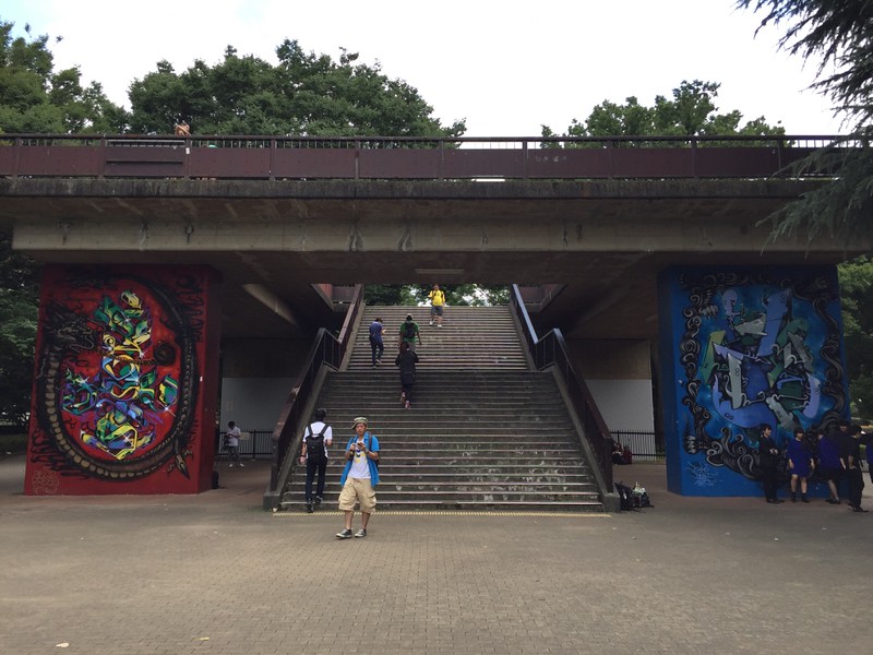 Stairs to the festival side of the park