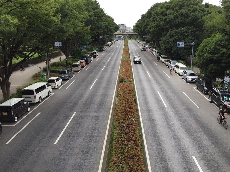 Park side on the right and festival side on the left