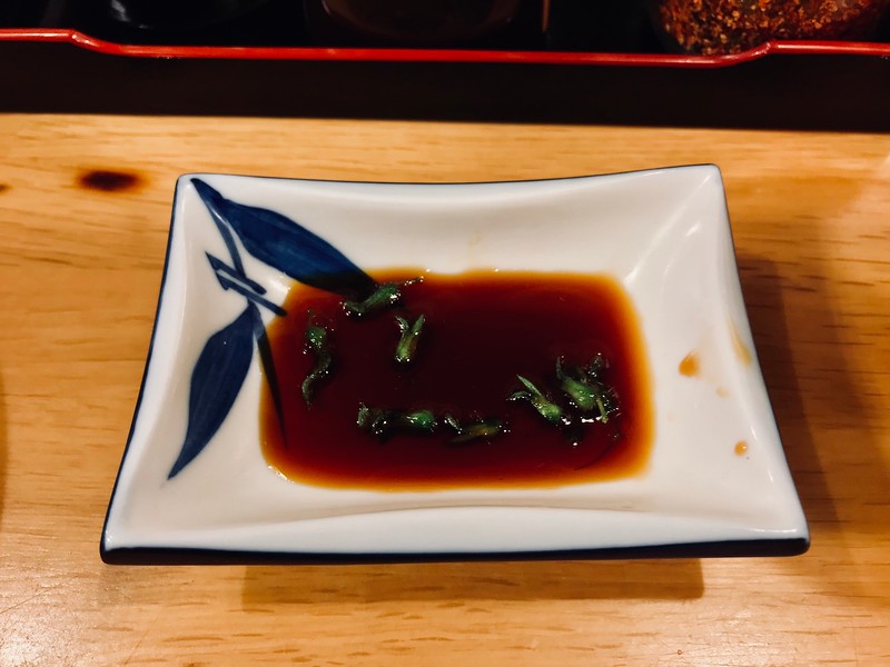 Perilla buds in soy sauce.