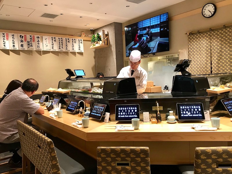 Each seat comes with its own iPad for ordering.