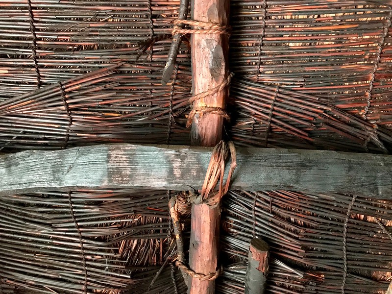 Close-up of woven thatch.
