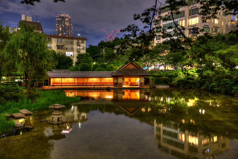 Pond at Hinokicho Park in Tokyo Midtown, Roppongi. Editorial credit: J'nel / Shutterstock.com