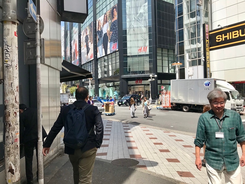 The view from the road opposite H&M and Donkihote.