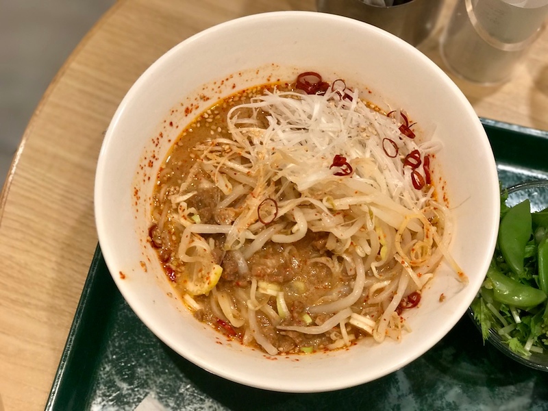 A delicious, spicy bowl of vegan tantanmen at T’s Tantan.