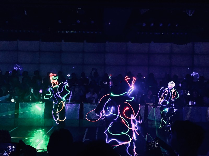 Laser dancing in the dark.