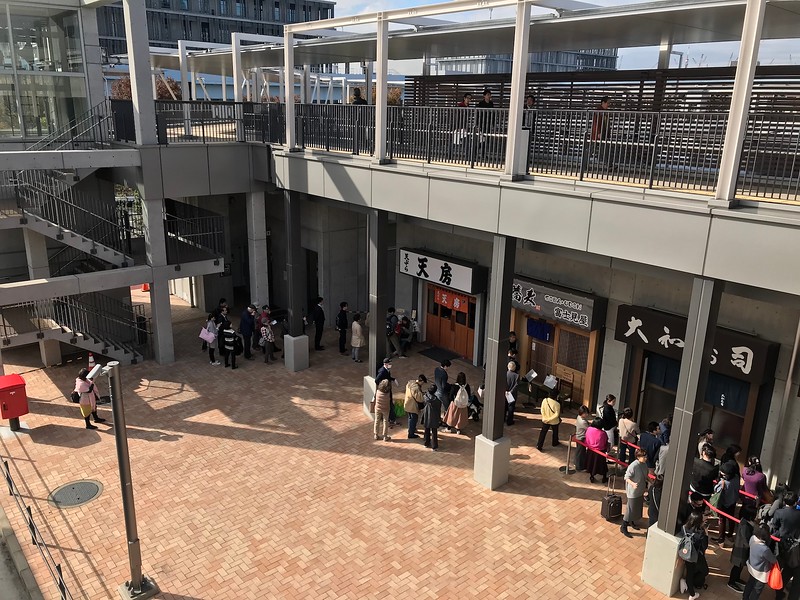 Restaurants on the ground floor.