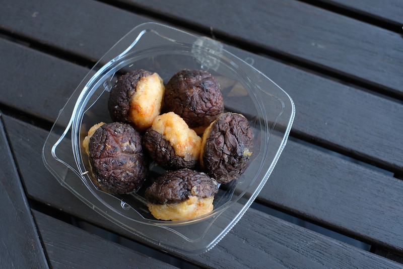 Prawn-stuffed shiitake mushrooms, Mitsukoshi Ginza.