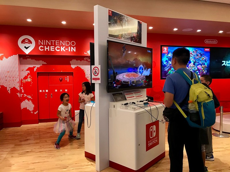 It’s hard to miss the Nintendo Check-In area.