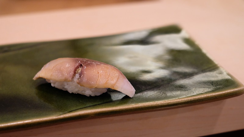 Shime saba, or vinegared mackerel.