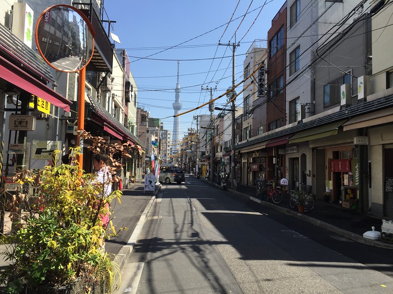 Kappabashi Hondori and Sky Tree