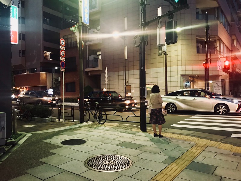 Cross the road and turn left at this corner.