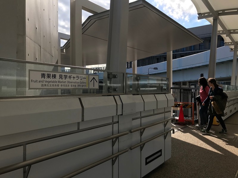 A sign pointing to the Fruit and Vegetable Market Building.