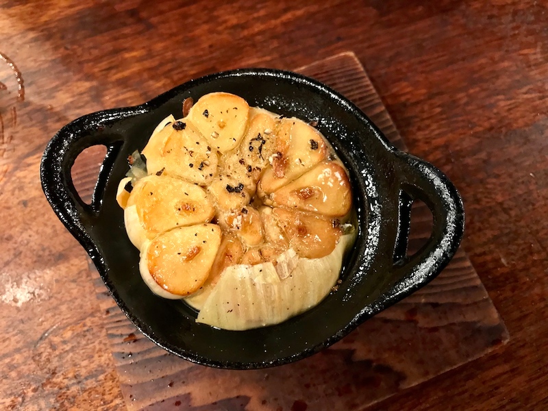 Garlic that managed to be overdone on the outside and too raw on the inside. Alas.