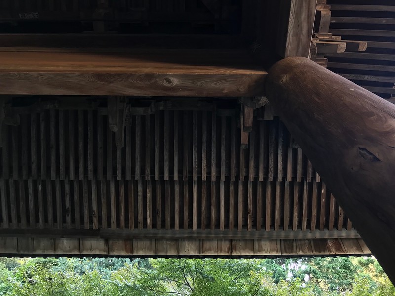The underside of the roof.