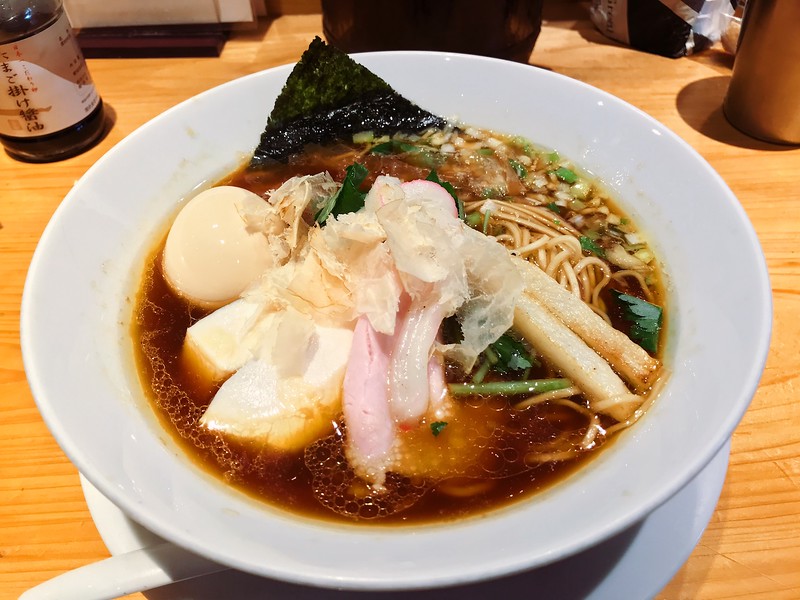 Chicken soba with a marinated egg. Chicken soba with a marinated egg.