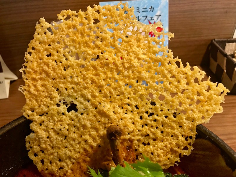 Crispy grilled cheese - like a lace cutout Crispy grilled cheese - like a lace cutout