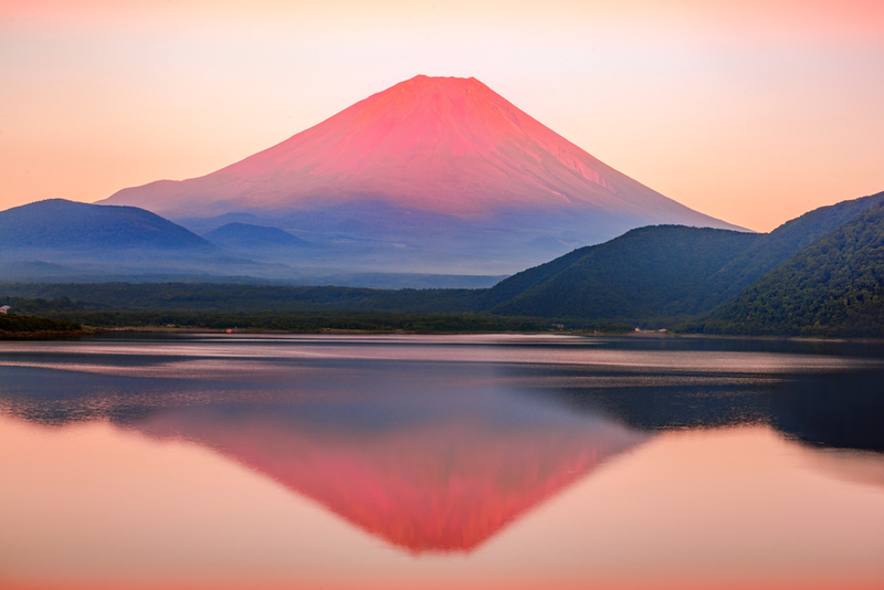 Mt Fuji from Lake Motosu. Editorial credit: onemu / Shutterstock.com