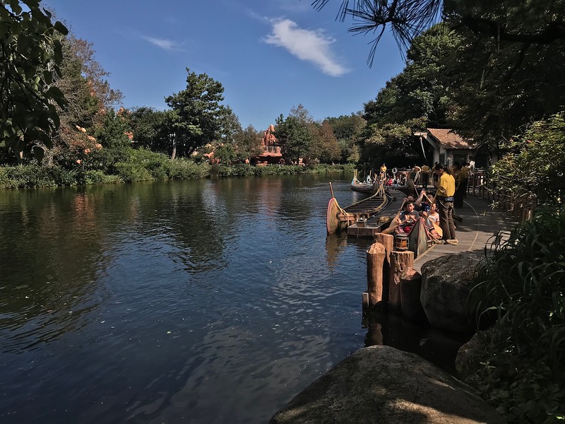 Canoes along the river.