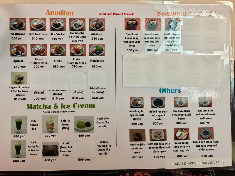 An English menu with photographs makes ordering easy.