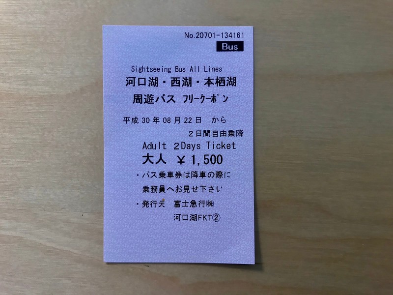 Sightseeing bus pass.