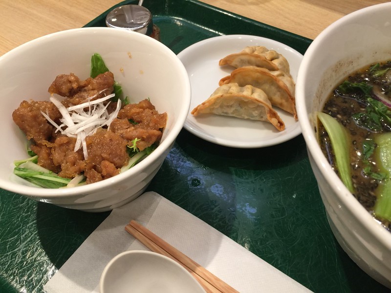 Gyoza and Asian fried chicken