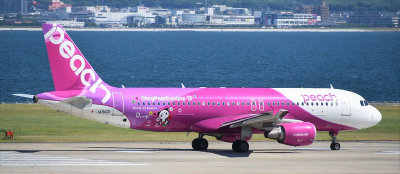 Peach Airlines plane at Kansai Airport copyright Alec Wilson