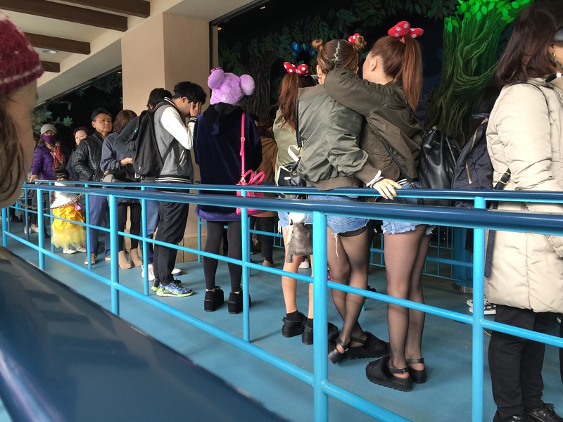 Queuing for Snow White's Adventures Queuing for Snow White's Adventures