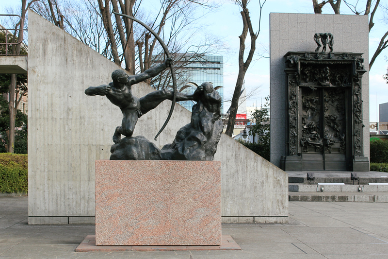 Sculptures outside the National Museum of Western Art. Editorial credit: Ned Snowman / Shutterstock.com