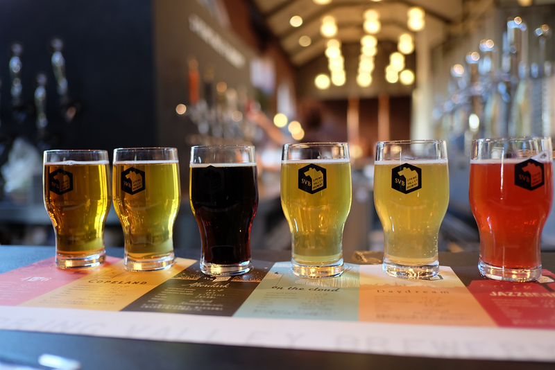 A craft beer flight in Yokohama’s Kirin Brewery. Editorial credit: Kittipoom Ragtawat / Shutterstock.com